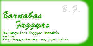 barnabas faggyas business card